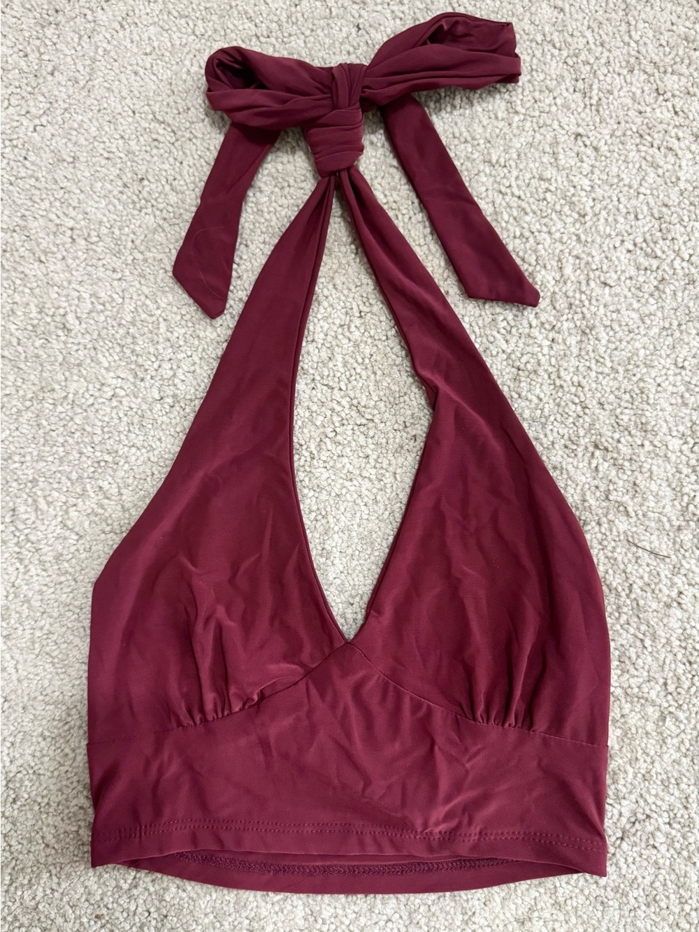 *BOGO* Wine Red Halter Crop Top